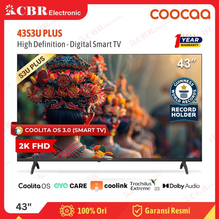 TV Coocaa 43 Inch LED 43S3U PLUS (4K-Digital Smart TV) - Batam - NO NETFLIX