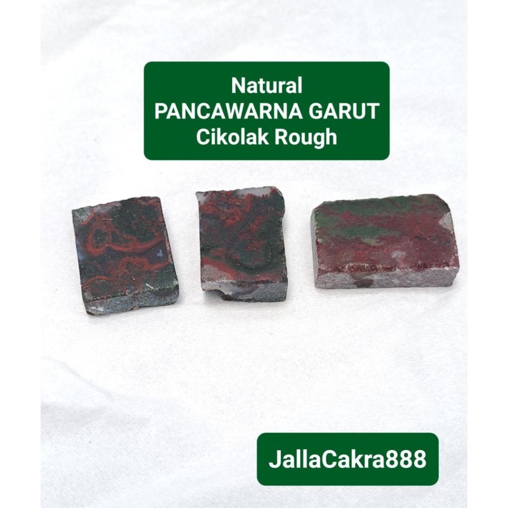 Batu Natural Pancawarna Garut Polkas Bahan Batu Motif Lumut Merah Hijau Alami Untuk Cincin #37