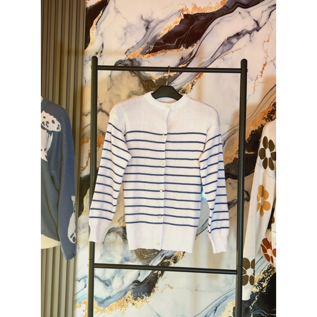 rajut kancing depan cardigan kancing over size top terbaru