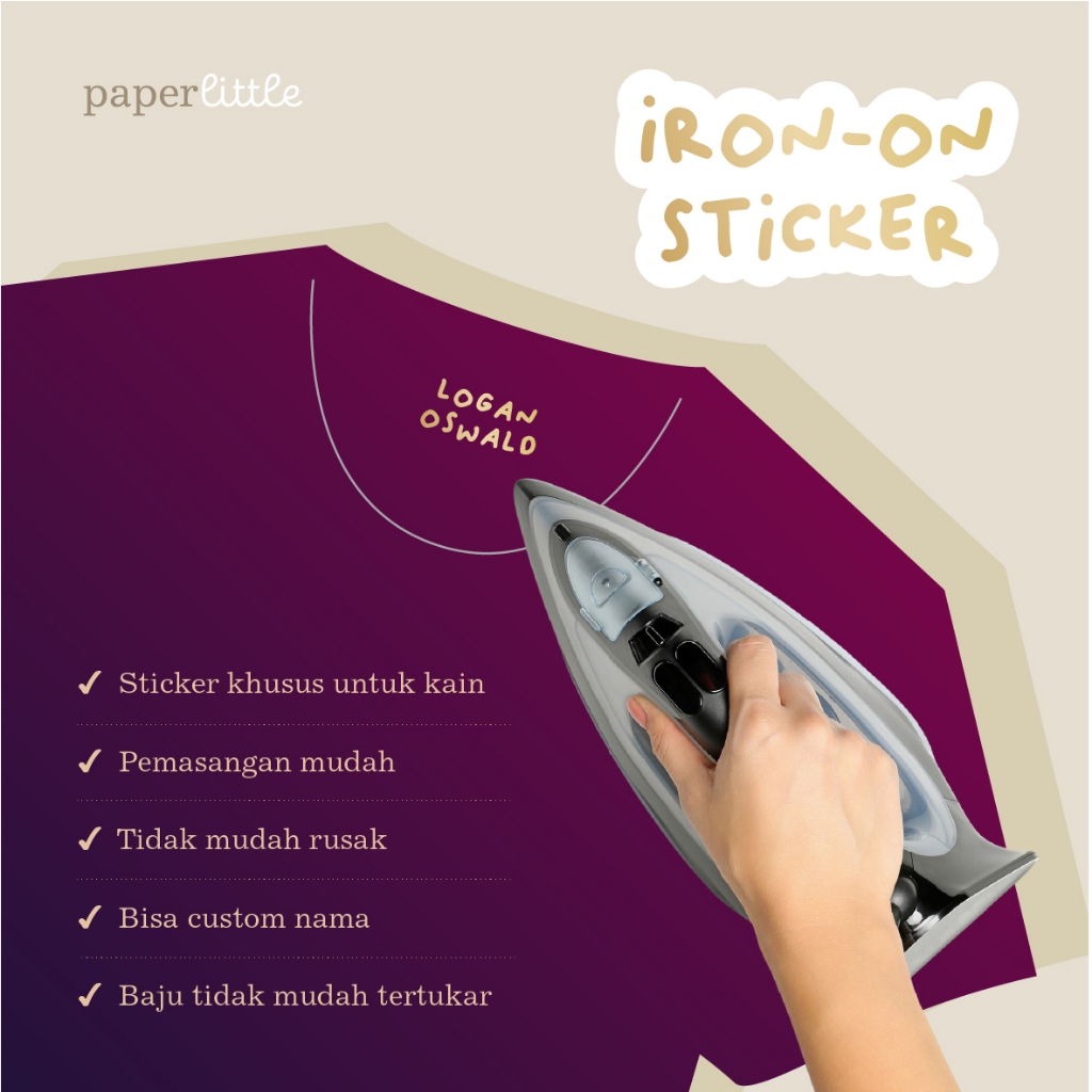 

Paperlittle / Iron-On Sticker / Sticker baju stiker kain label nama seragam