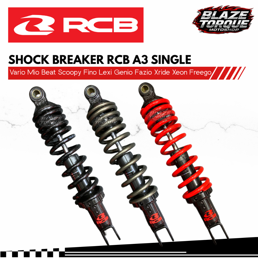 Shock Breaker Original RCB A3 Non Tabung Single 305mm 330mm 340mm Vario 125 150 160 Lexi Genio Fazzi