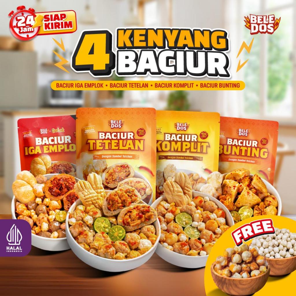 

Paket 4 Kenyang Baciur Beledos / Baciur Iga Emplok 250 gram / Baciur Komplit / Baciur Kriwil / Baciur Bunting Beranak / Baciur Tetelan (Dapat 4 pcs Baciur)