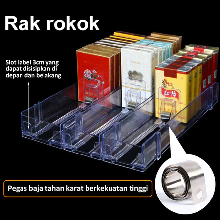 Baru Pusher Rokok / Rak Rokok Akrilik / Pusher Display Akrilik Supermarket Rak Toko Otomatis Tahan L