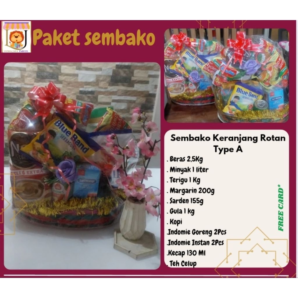 

LJ Parcel Sembako Keranjang Rotan Type A