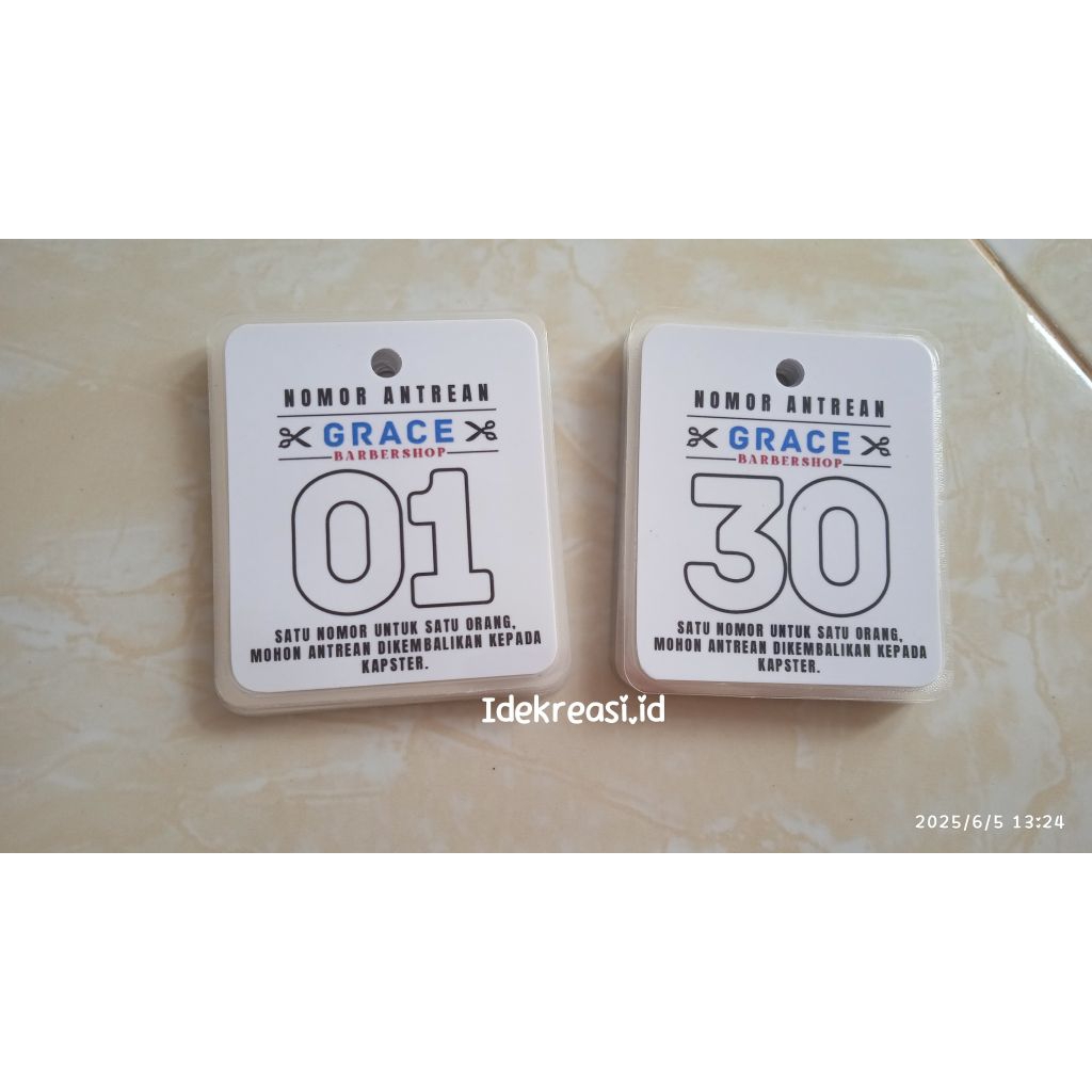 

Nomer Antrian (Ukuran 6X7cm)