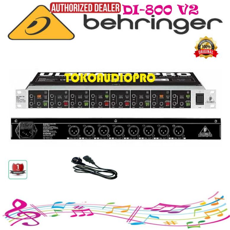 Behringer Ultra-DI Pro DI800 V2 8-channel Active Instrument Direct Box DI-800 V2