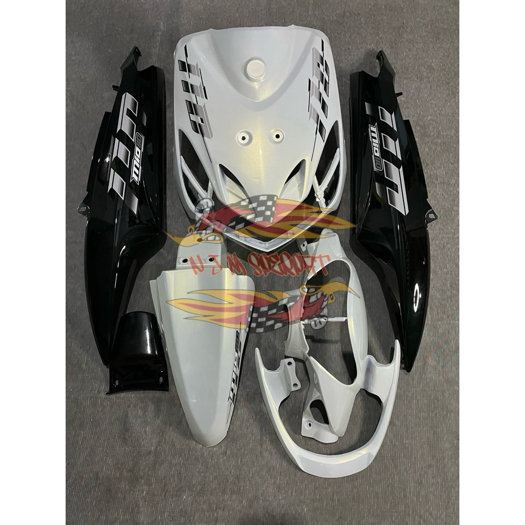 Cover Full Body Halus Yamaha Mio Smile Vietnam Style Putih Lembayung gold Mix Hitam Plus Striping Tr