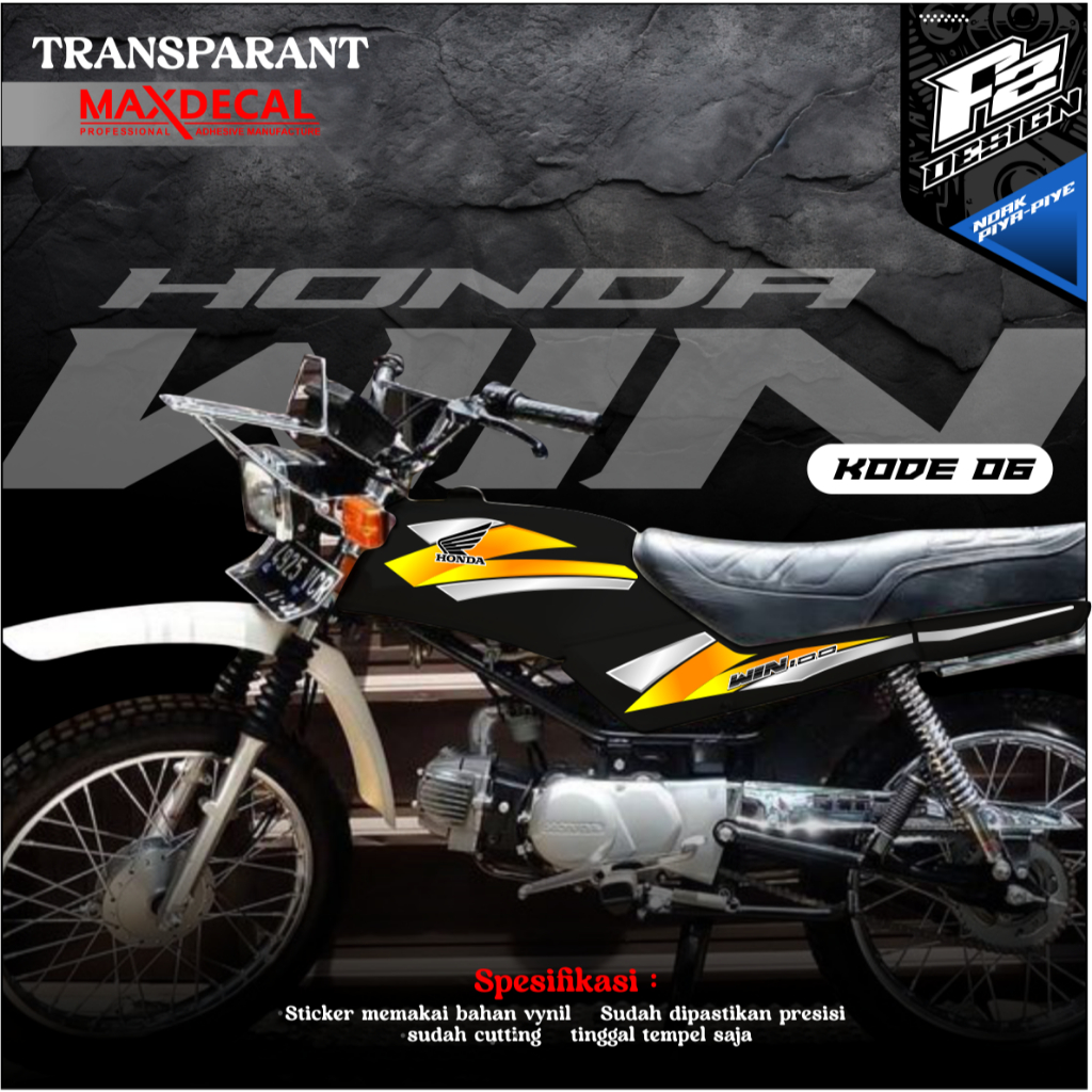 STIKER HONDA WIN 100 STRIPING HONDA WIN 100 / STIKER WIN 100 / STRIPING WIN 100 TRANSPARAN  KODE 06