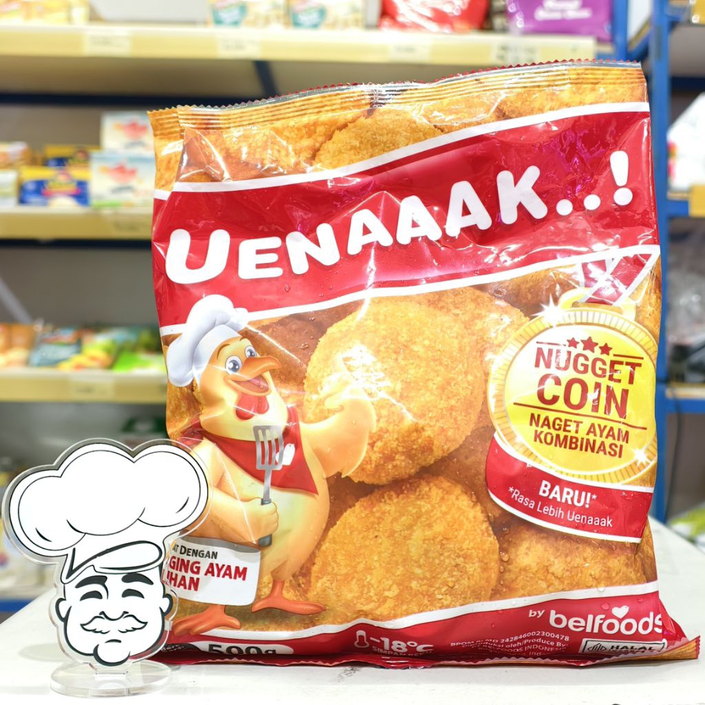 

Belfood Nugget Uenak 500Gr / Uenak Nugget Coin Ayam 500Gr / Chicken Nugget Uenak 500Gr