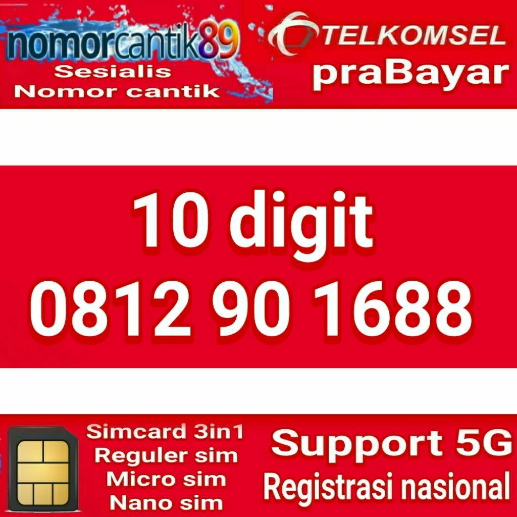 nomor cantik simpati 10 digit hoki prabayar