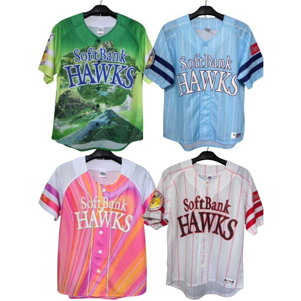 Kaos Baseball Wanita SoftBank Hawks Original
