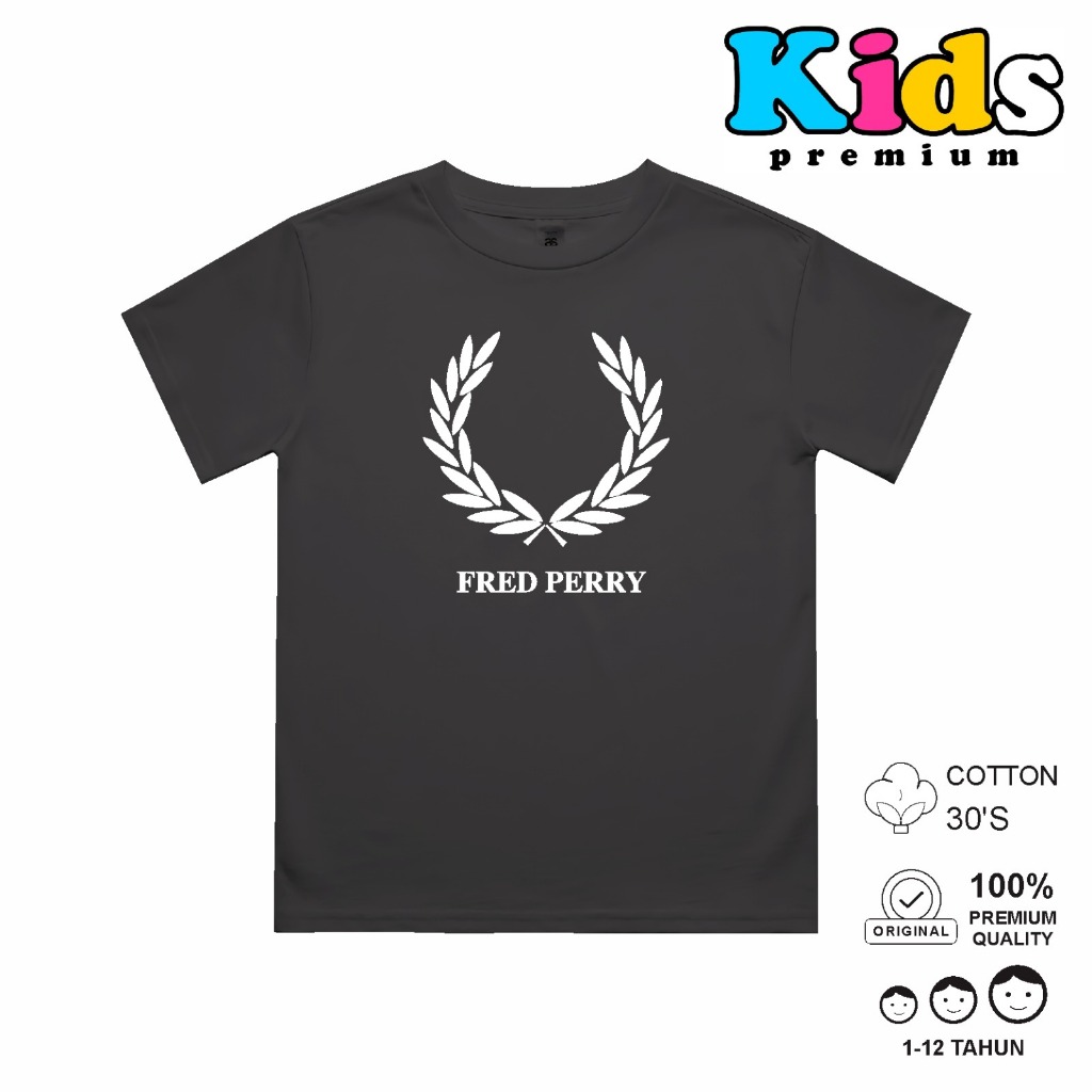 Fred Perry Kaos Anak Lengan Pendek Baju Atasan Anak Usia 1-12 Tahun Unisex