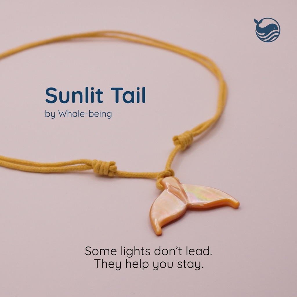 Whale-being Tail Necklace - Sunlit Tail / Kalung Whale Tail / Kalung Ekor Paus Handmade