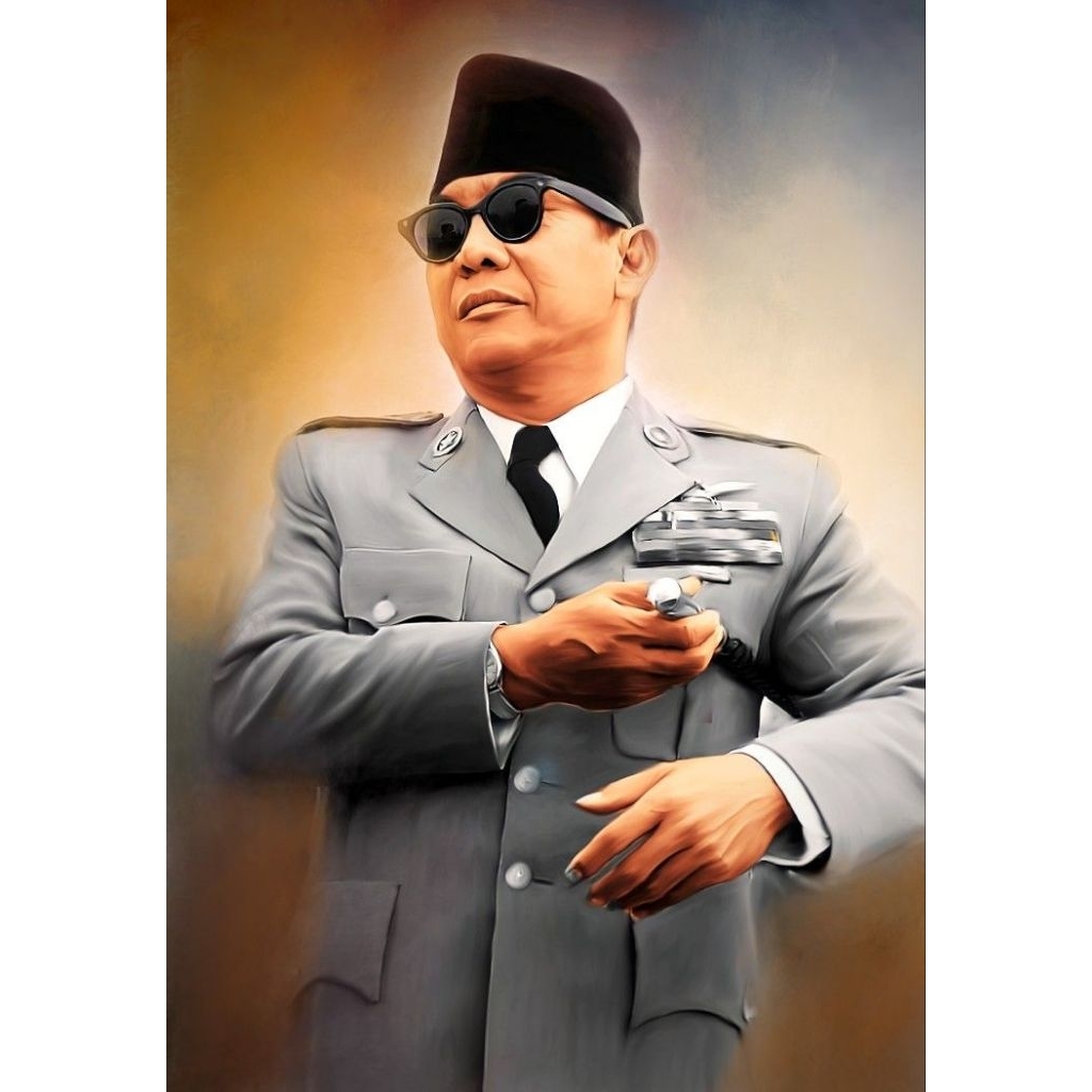 stiker gambar presiden Soekarno bahan vynil