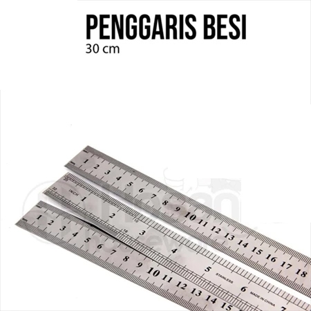 

Penggaris Besi Stainless 30cm / Alat Ukur Stainless / Garisan
