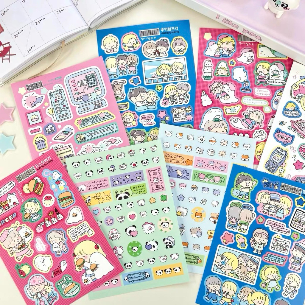 

sticker deco cute girl matte dekorasi journal readystock B2727