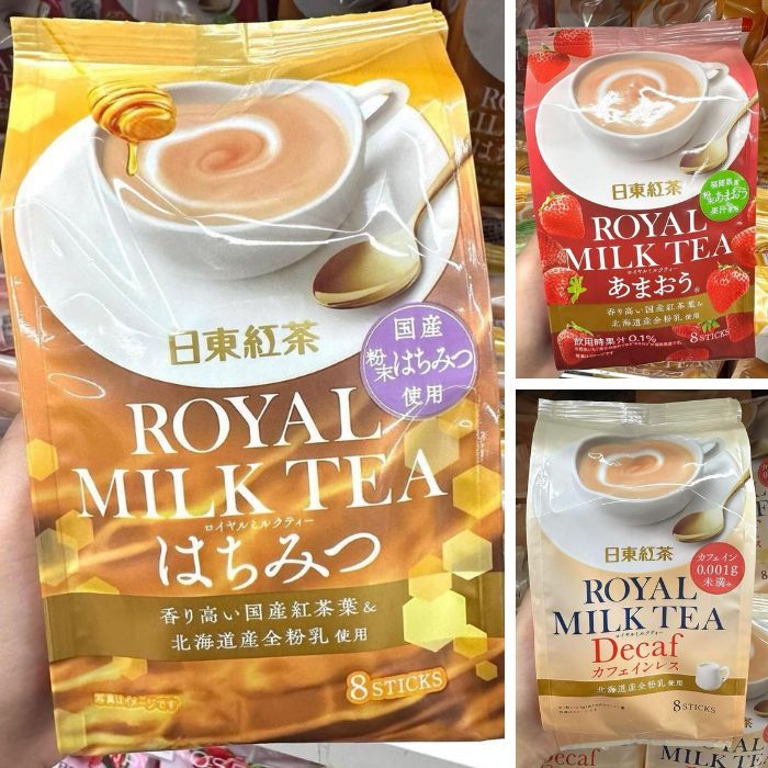 

[NEW PACKAGE] NITTOH Royal Mik Tea 8 Sticks ORIGINAL/MATCHA AU LAIT/ STRAWBERRY