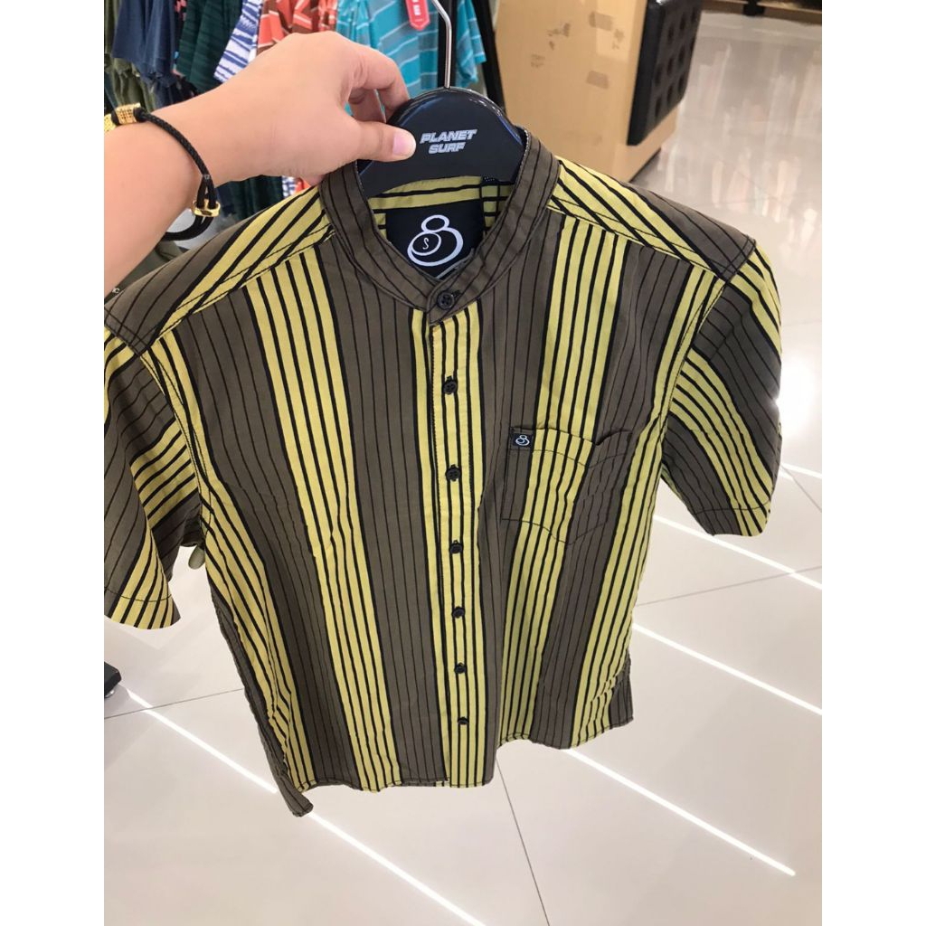 Kemeja Koko Juice Ematic MSHS STARVY YELLOW DAN GREY