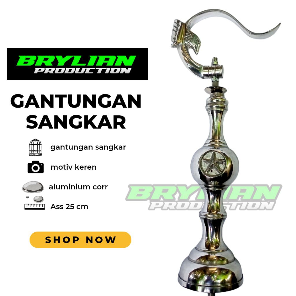 GANTUNGAN SANGKAR BURUNG PLECI/HELLOPET FULLSET PION PLECI ALUMINIUM GLOSY
