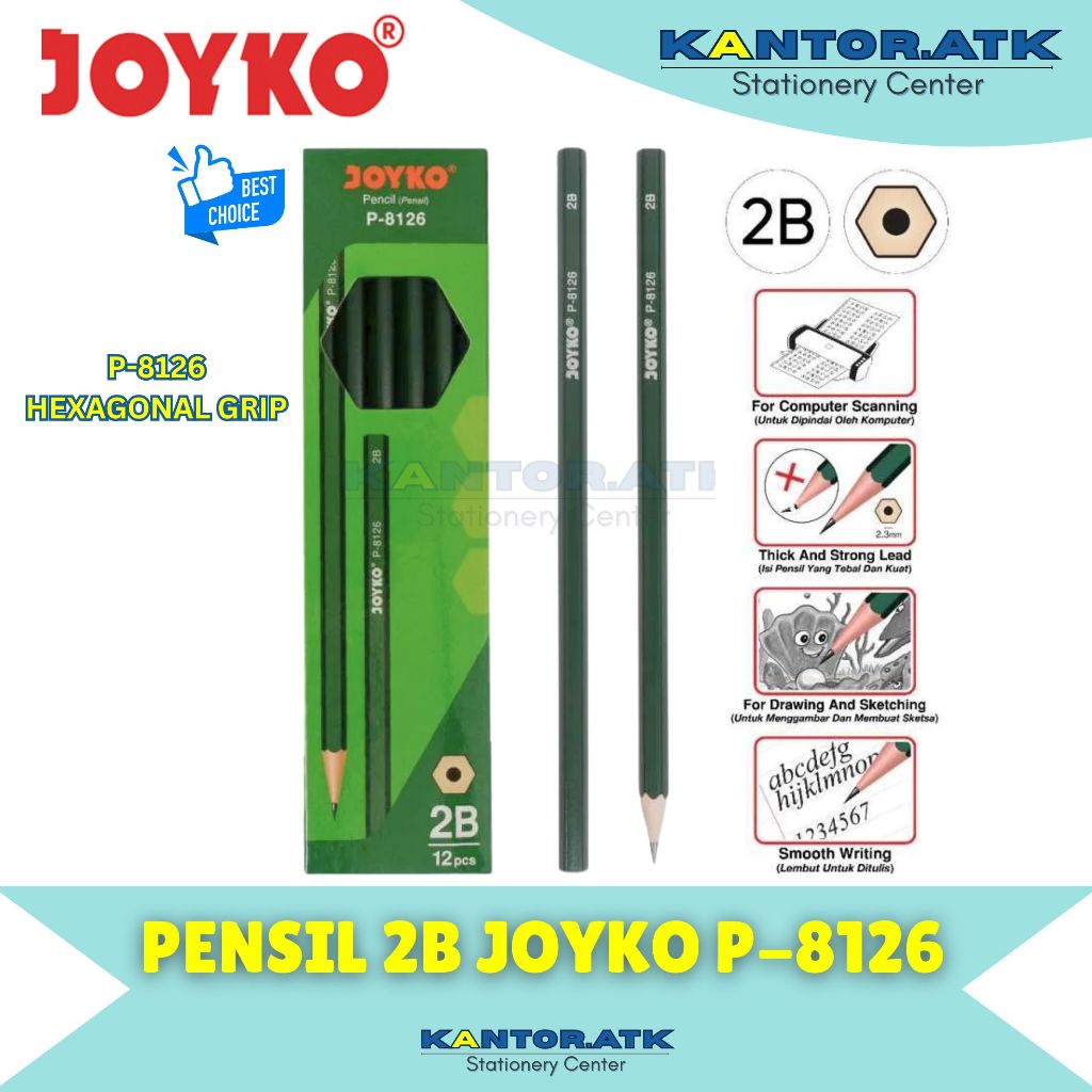 

(12Pcs) Pensil Ujian 2B Pencil Joyko P-8126 / 2B For Computer