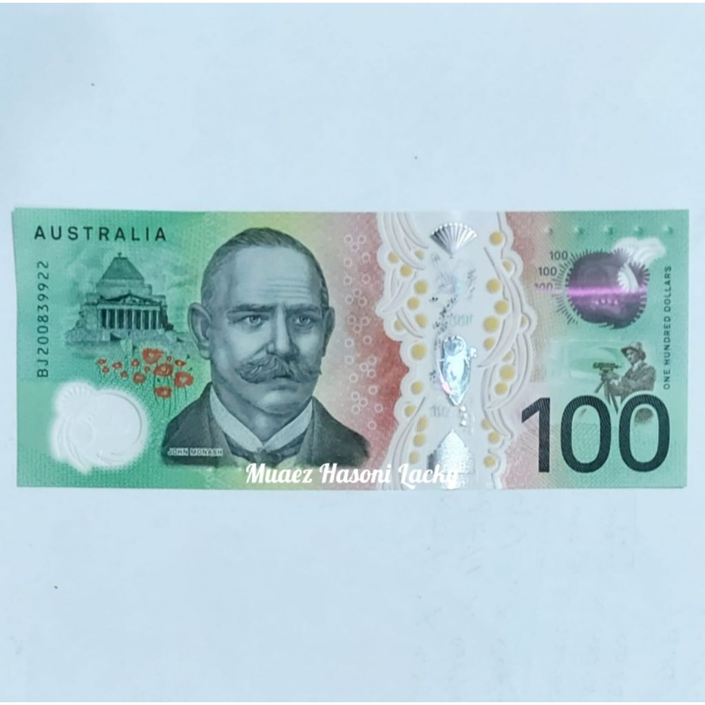 Australia Dolar Uang Asing Kuno 100 Dolar Polymer