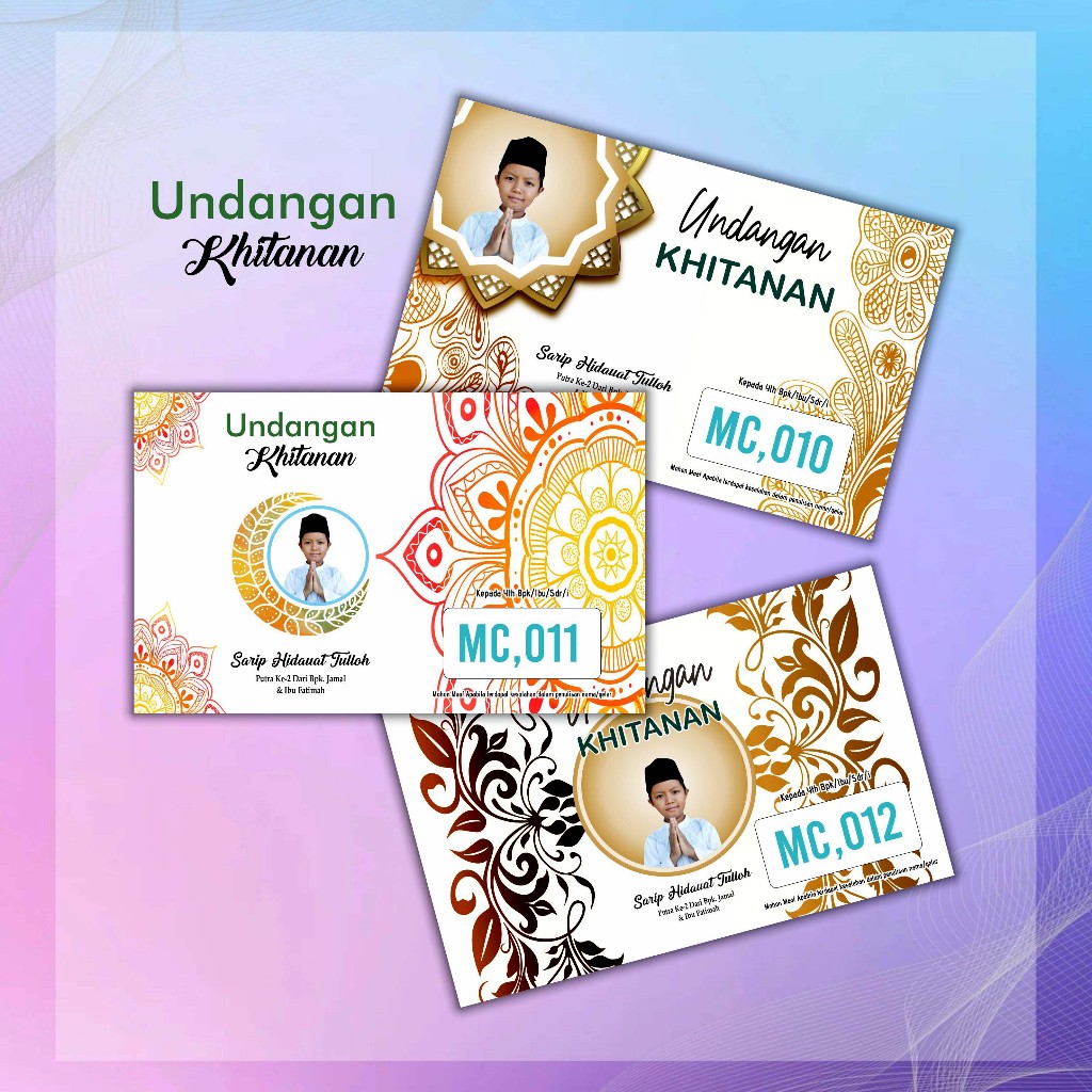 Undangan Sunatan, Khitanan, khitan Model Elegan