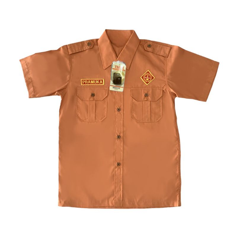 TIOTI SERAGAM PRAMUKA SD COWO/ [TIOTI] KEMEJA PRAMUKA SD PANJANG DAN PENDEK / SERAGAM SEKOLAH PRAMUK