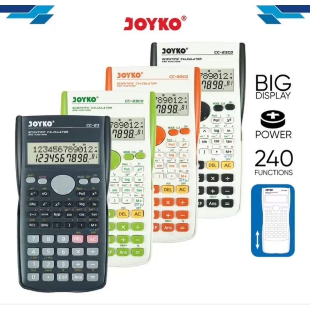 

JOYKO Calculator Kalkulator CC-23 Scientific 240 Functions KHUSUS BATAM