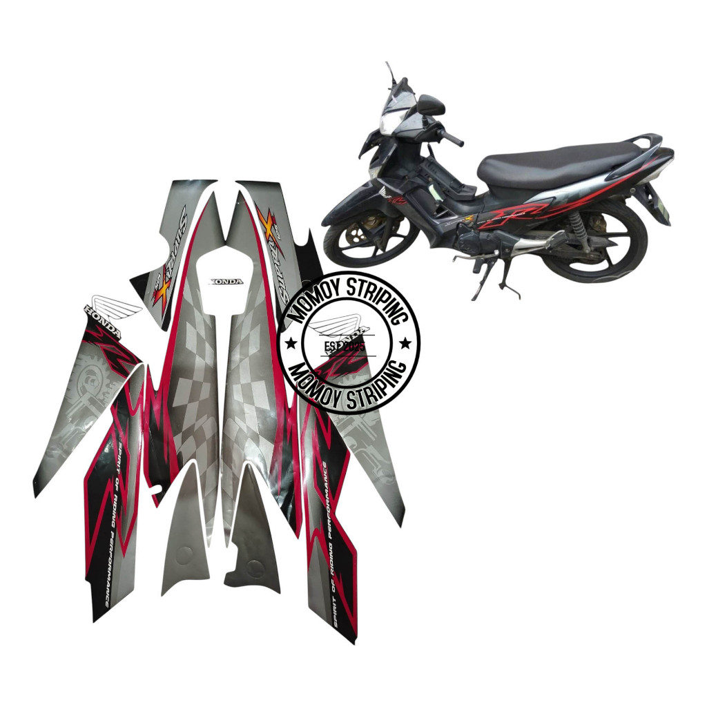 STIKER STRIPING SUPRA X 125 R 2008 HITAM