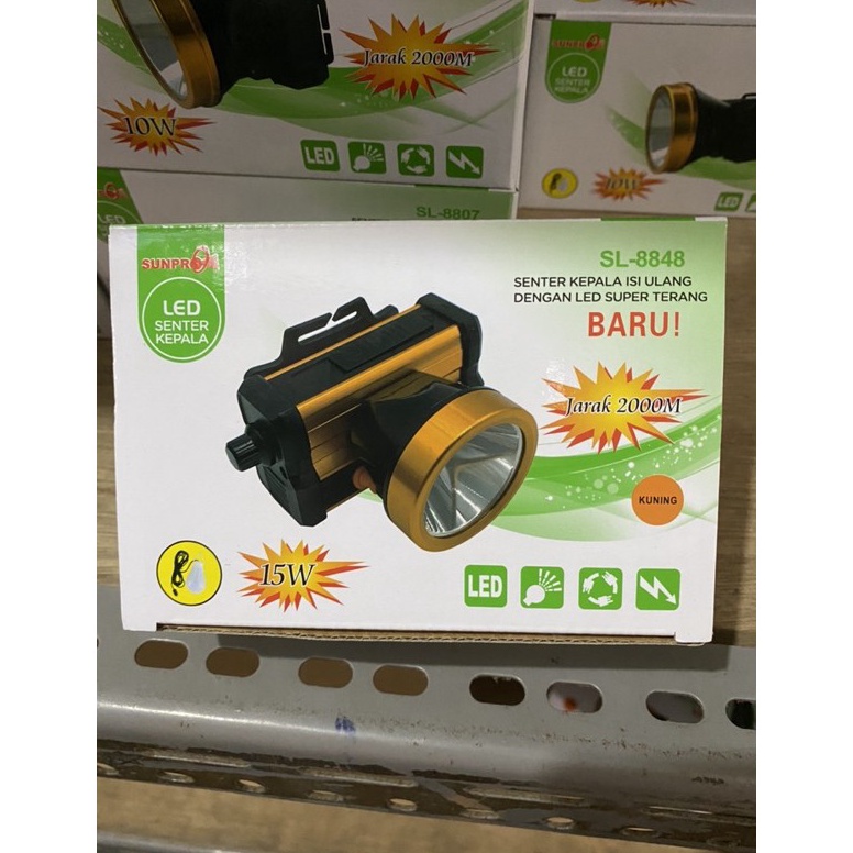 KODE D79E Senter kepala sunpro charger 8848A 15Watt SL 8848 ada korek api di senter nya PUTARAN