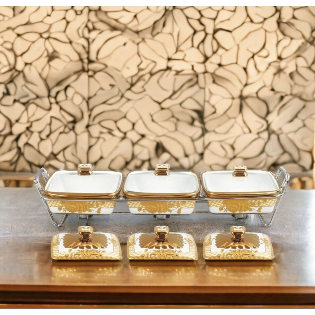 Penghangat Makanan Persegi Clara HR45 GEMINI, Food warmer VICENZA dilengkapi 2 jenis tutup wadah saj