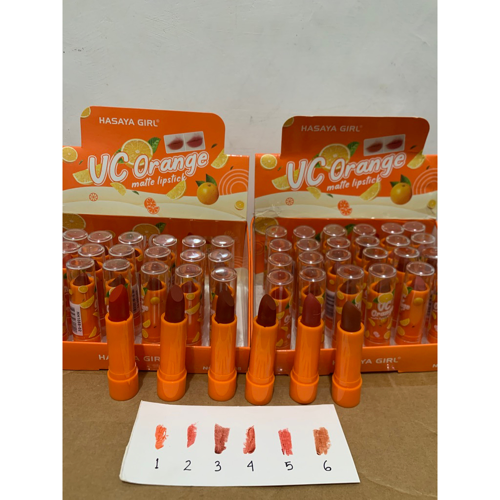 lipstik orange 6 warna