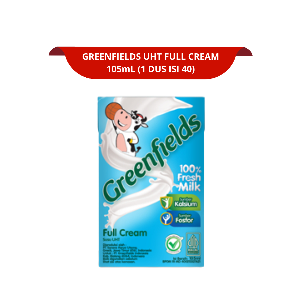 

[1 DUS ISI 40] GREENFIELDS DIAMOND INDOMILK SUSU UHT MILK COKLAT FULL CREAM 125ml/105ml x 40