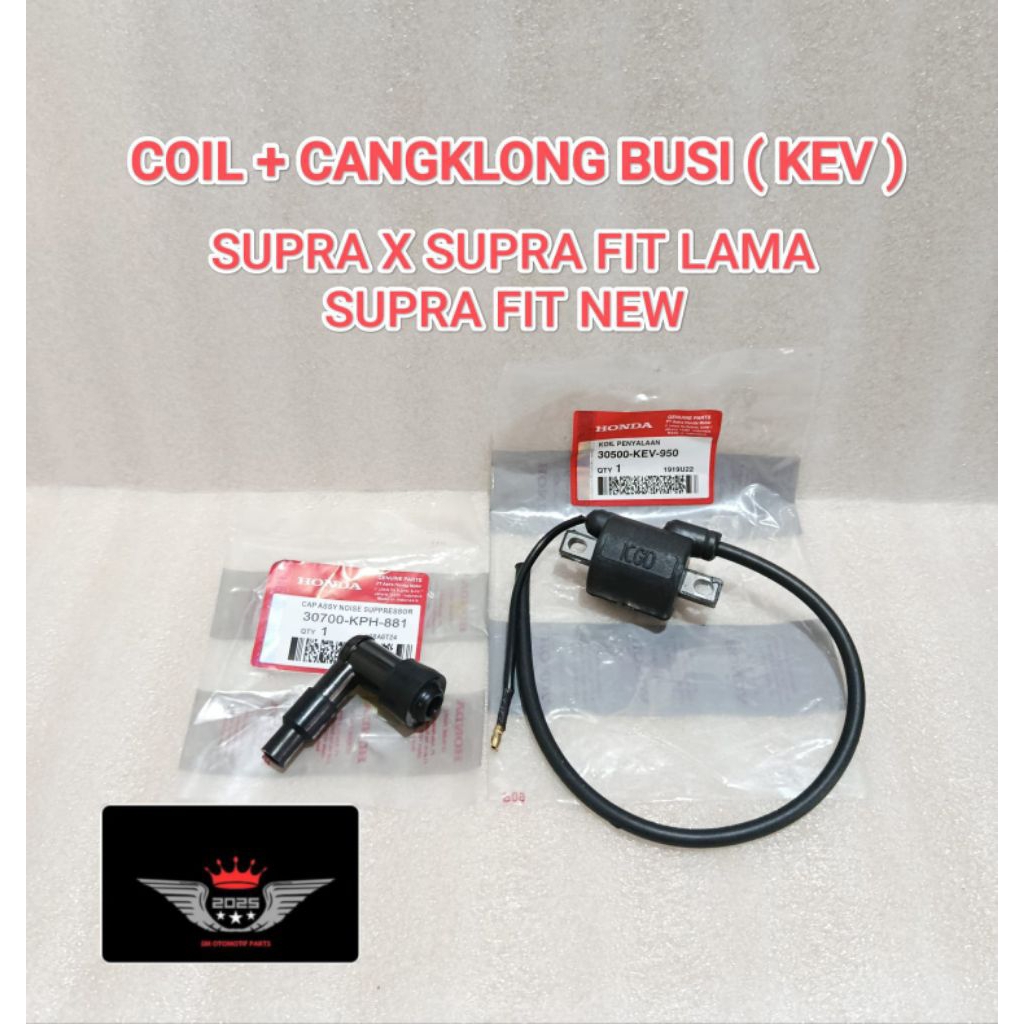 COIL PENGAPIAN + CANGKLONG BUSI ( KEV ) HONDA SUPRA X SUPRA FIT LAMA SUPRA FIT NEW WIN IGNITION KOIL
