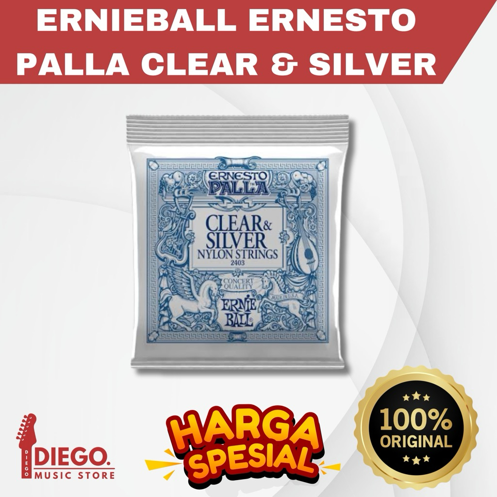SENAR GITAR KLASIK ERNIEBALL 2403 ERNESTO PALLA CLEAR NYLON