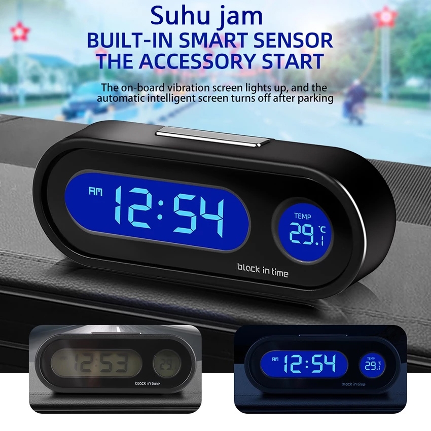 Termometer jam digital LED kecil jam digital meja jam digital aesthetic dengan lampu latar jam digit