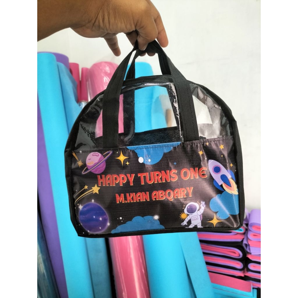 

Tas ultah resleting / Tas ulang tahun mika / kemasan Snack ultah custom