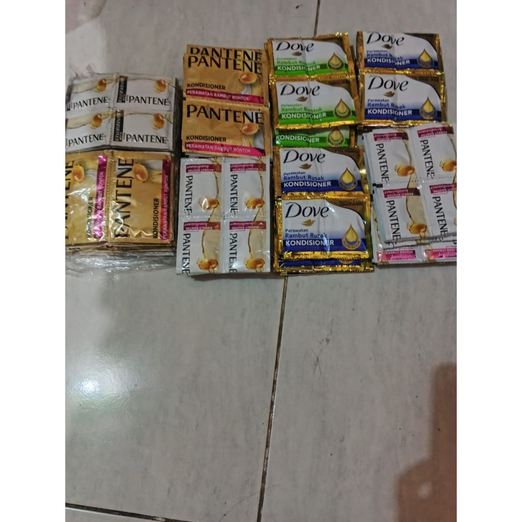 Conditioner Sachet Paket 4 Renceng pantene, Dove varian mix