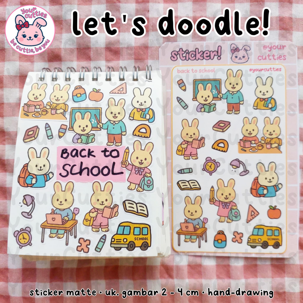

[SHEET] STIKER BACK TO SCHOOL DOODLE KEMBALI KE SEKOLAH BELAJAR JURNAL BUJO PLANNER LUCU MURAH