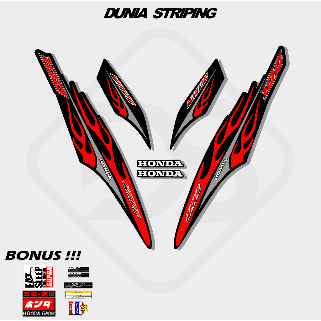 STRIPING STICKER STOCK DECAL STIKER HONDA SUPRA FIT NEW / WAVE LX VIETNAM / LIS SUPRA FIT 110 / VARI