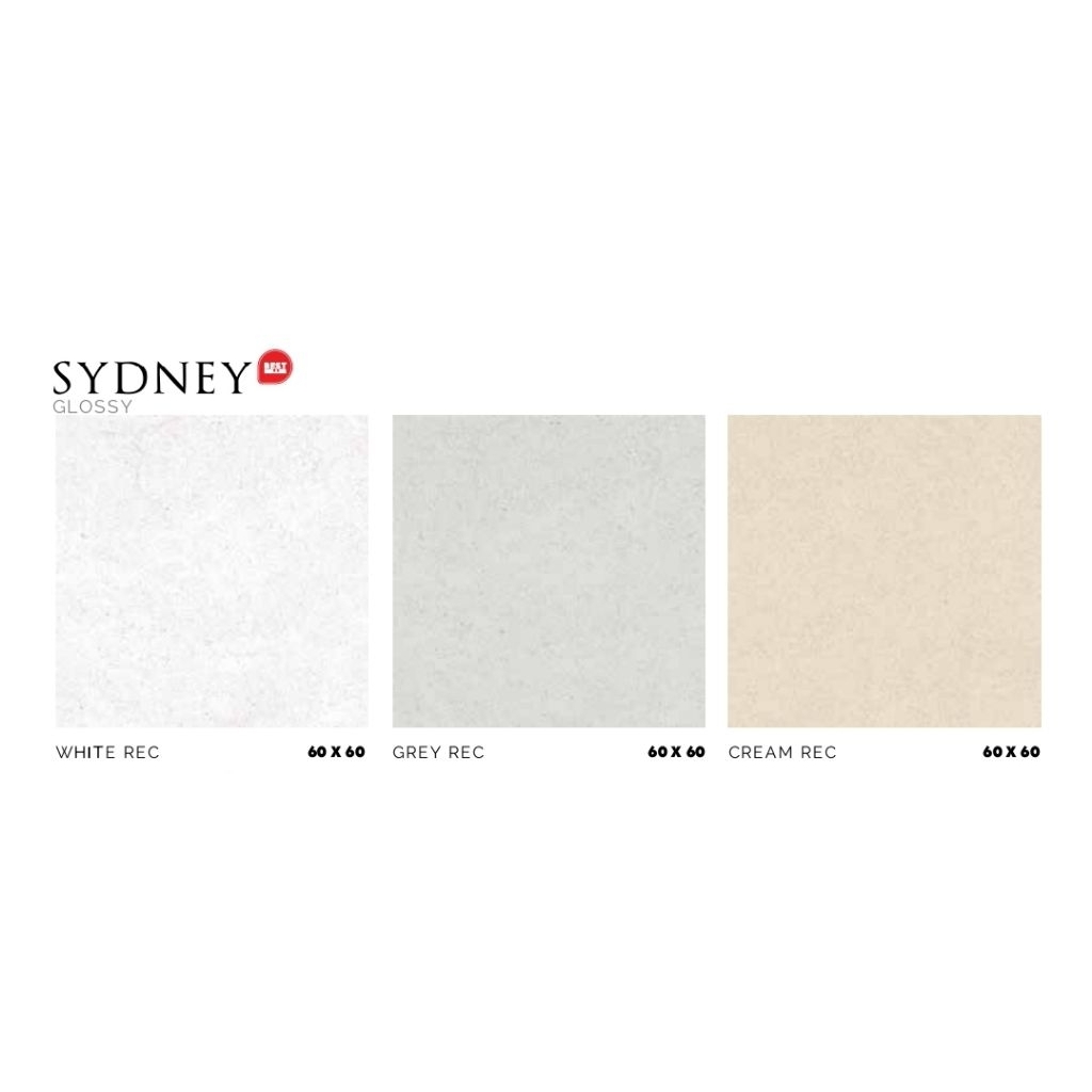 KERAMIK RECTIFIED MEREK PLATINUM TYPE SYDNEY WHITE REC SYDNEY GREY REC SYDNEY CREAM REC UKURAN 60X60