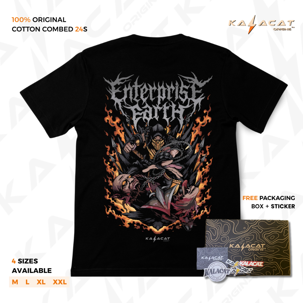 Kaos distro Pria dan wanita Kalacatorigins Bahan Cotton Combed 24s Sablon DTF - Enterprise Earth