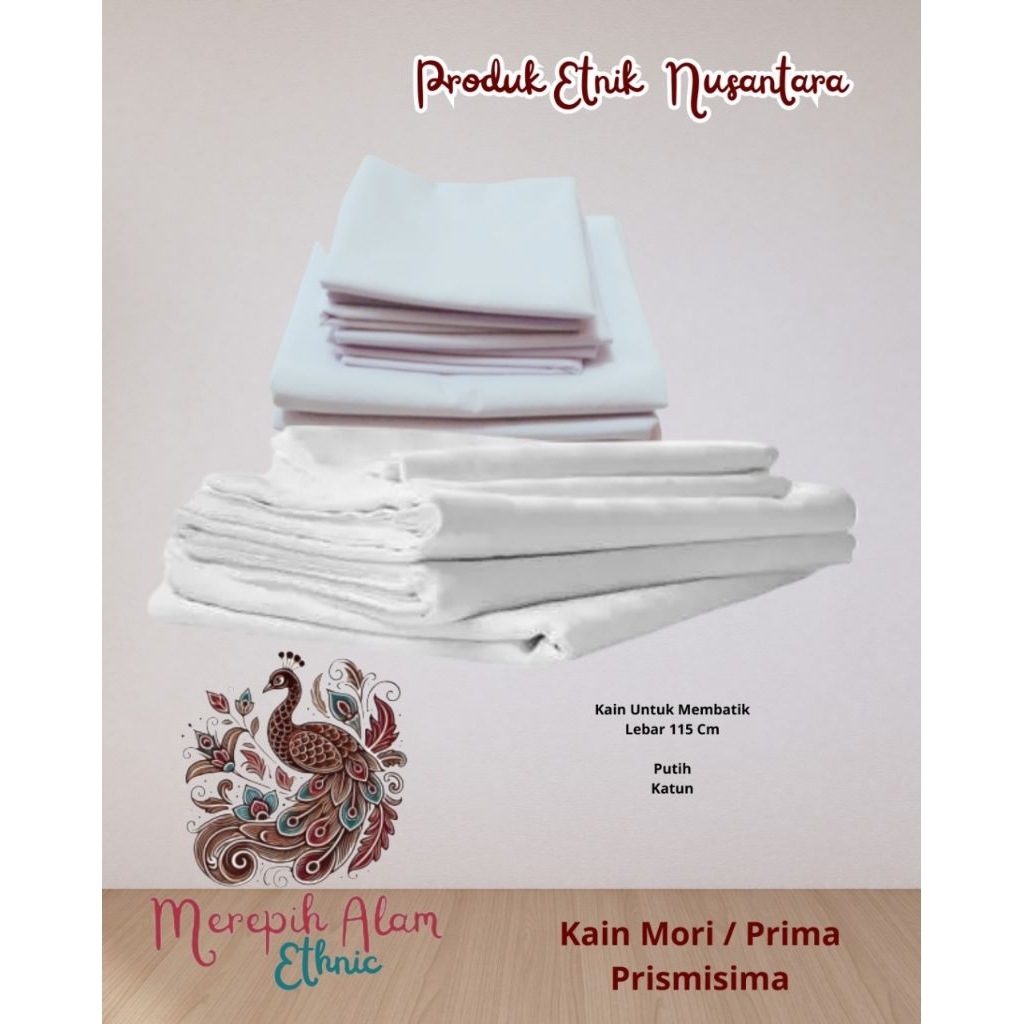 Kain Putih Katun Polos Untuk Batik / Mori / Primisima / Prima untuk Batik