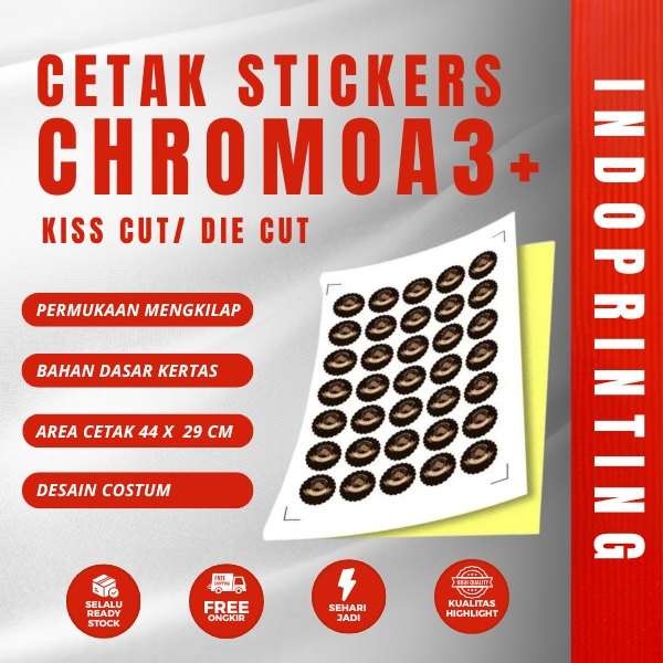 

Cetak Stiker Label Chromo A3+ Print + Cutting / Sticker Label Toples / Label Makanan Custom Termurah