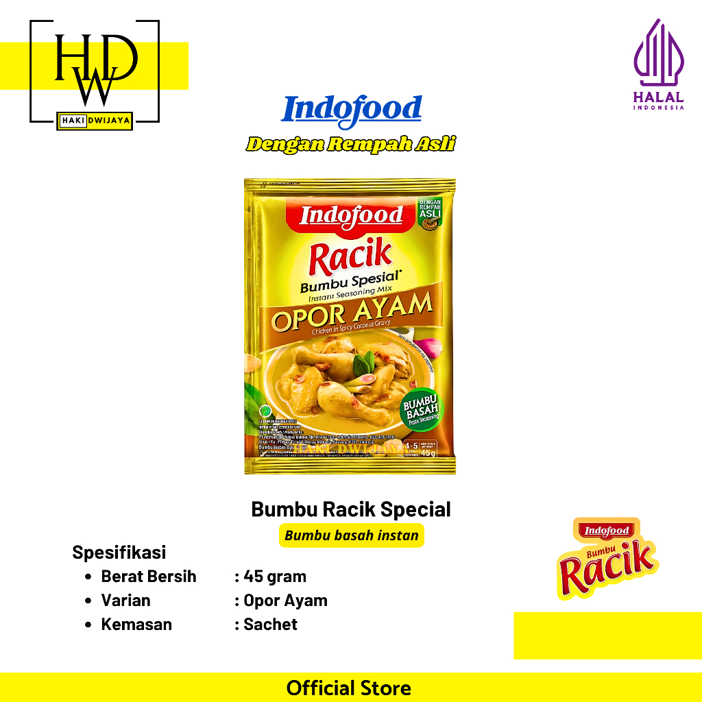 

[45gr] Indofood Racik Bumbu Spesial Opor Ayam