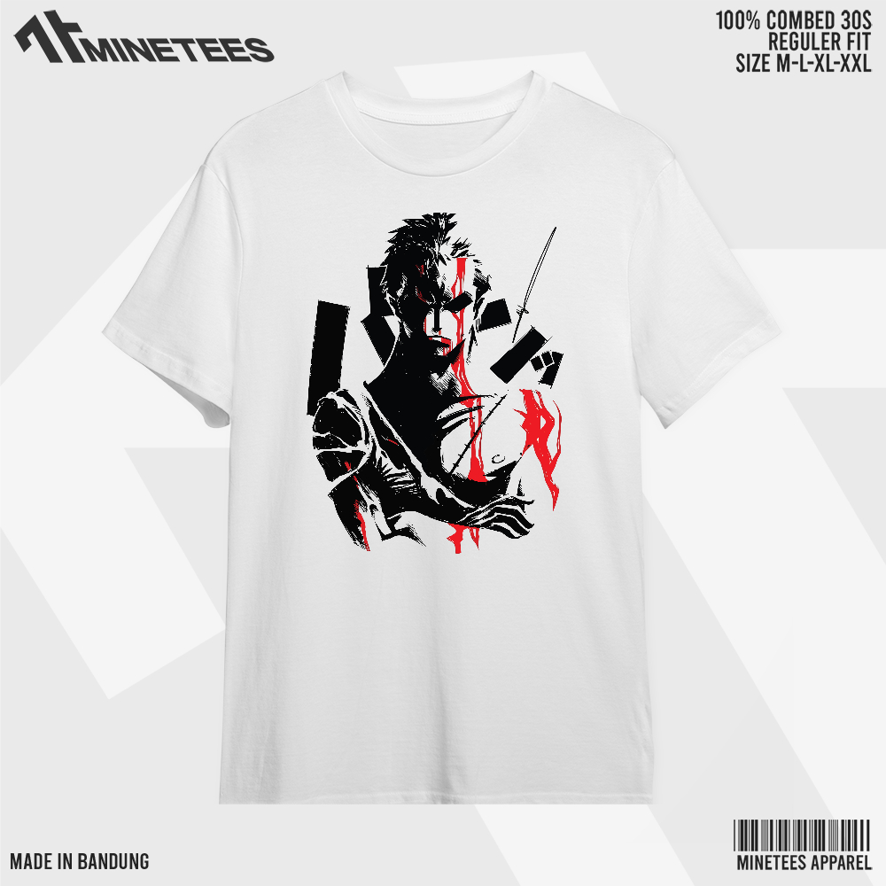 Tshirt Kaos Anime ONE PIECE ZORO NOTHING HAPPENED Putih Combed 30s