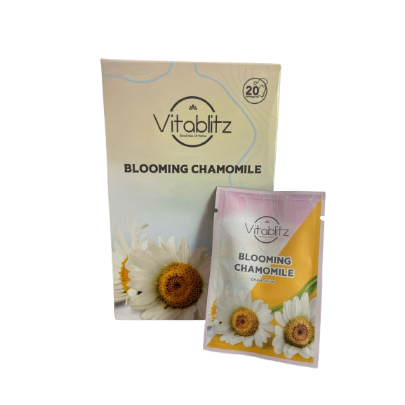 

Teh Chamomile Herbal Alami Blooming Chamomile Vitablitz untuk Menenangkan Pikiran & Tubuh