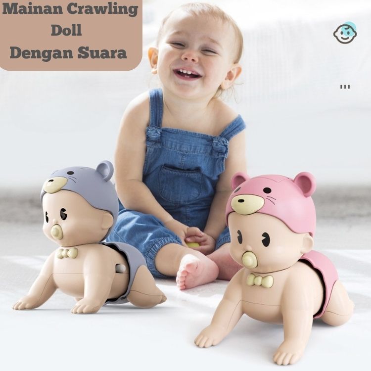PRODUK ASLI WNDR Mainan Bayi Crawling Doll Boneka Bayi dengan suara Boneka Anak Bayi Mainan Suara