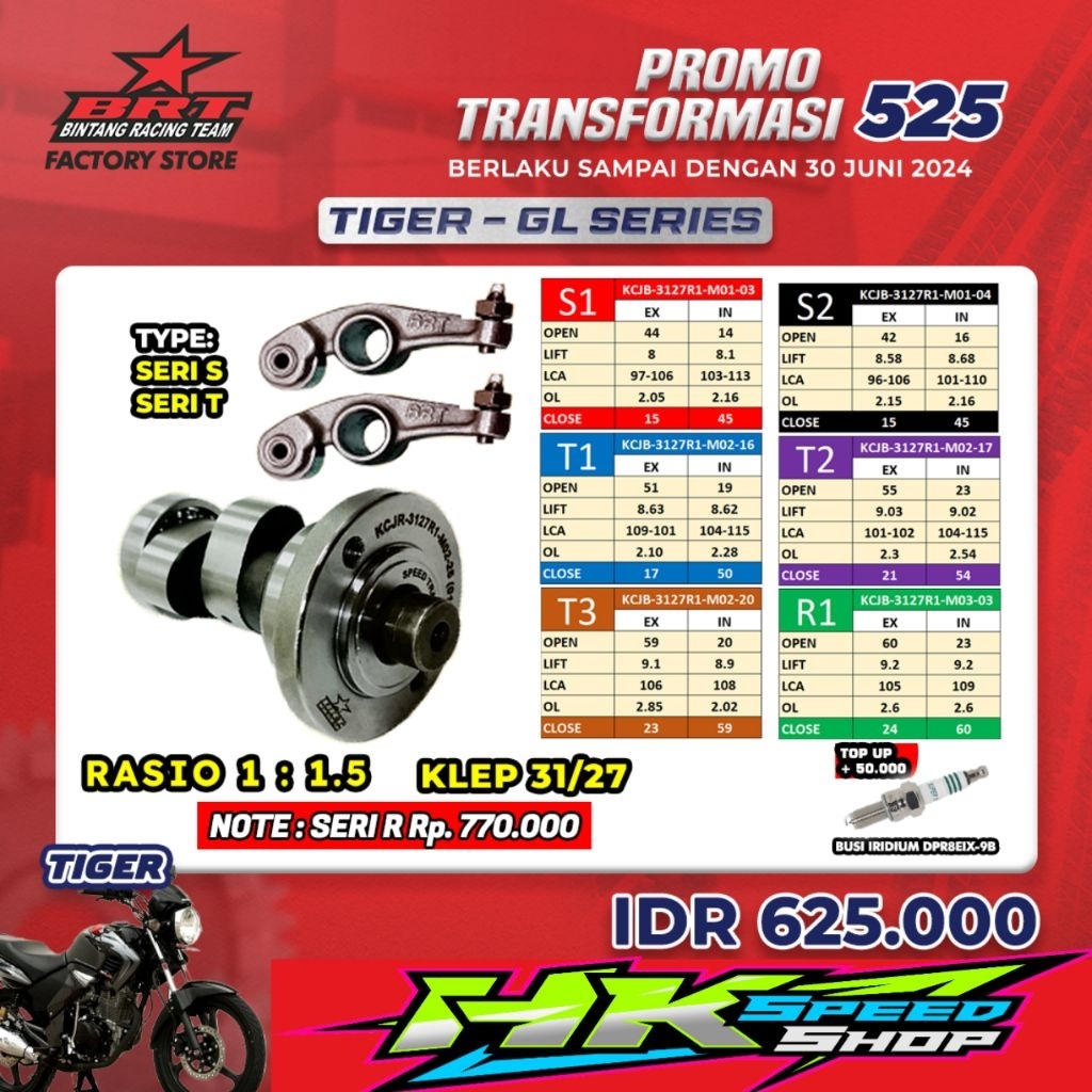 NOKEN AS BRT MASTER CAM TIGER MEGAPRO PRIMUS MP CB GL PRO S1 S2 T1 T2 T3 R1 R4 PLUS ROCKER ARM RRA P