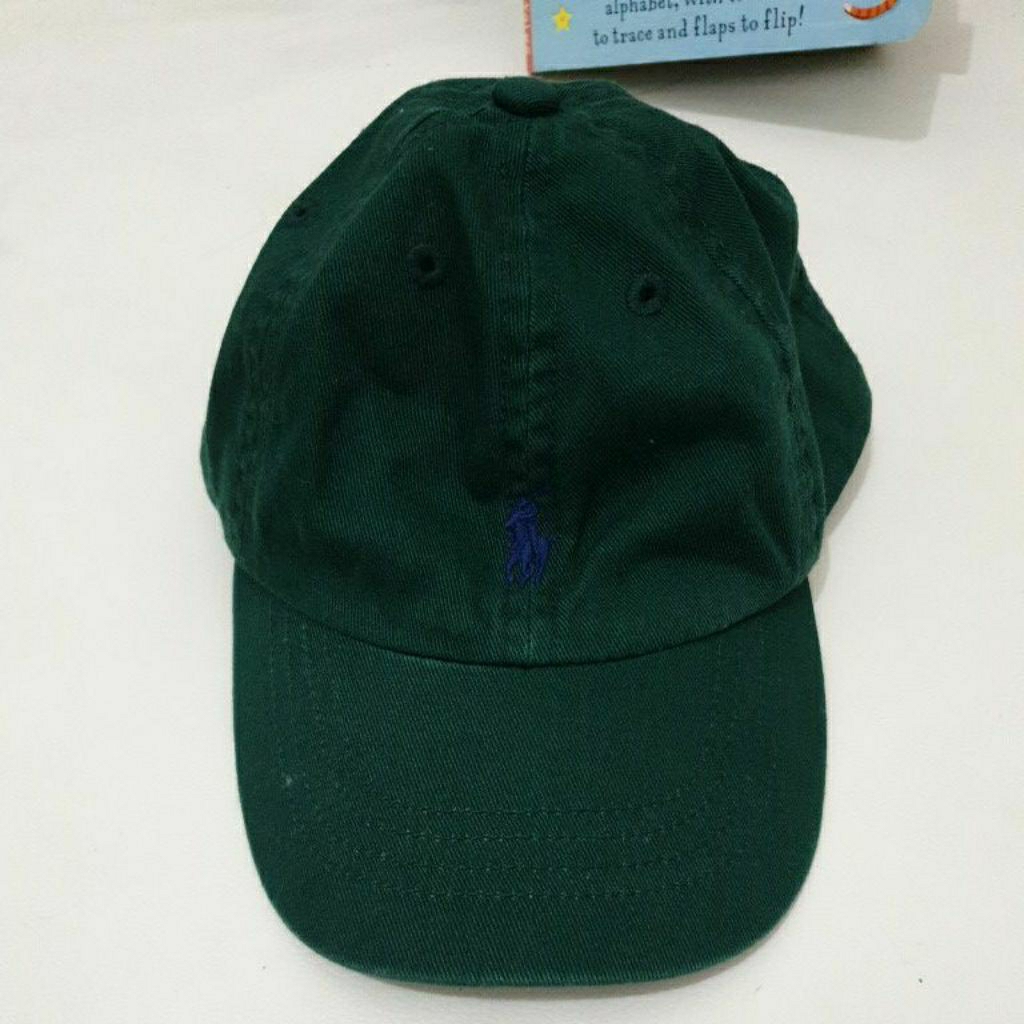 topi anak polpol hijau botol